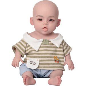 🆕18.5Inch Realistic Full Silicone Reborn Baby Doll Boy With Skeleton-No Hair